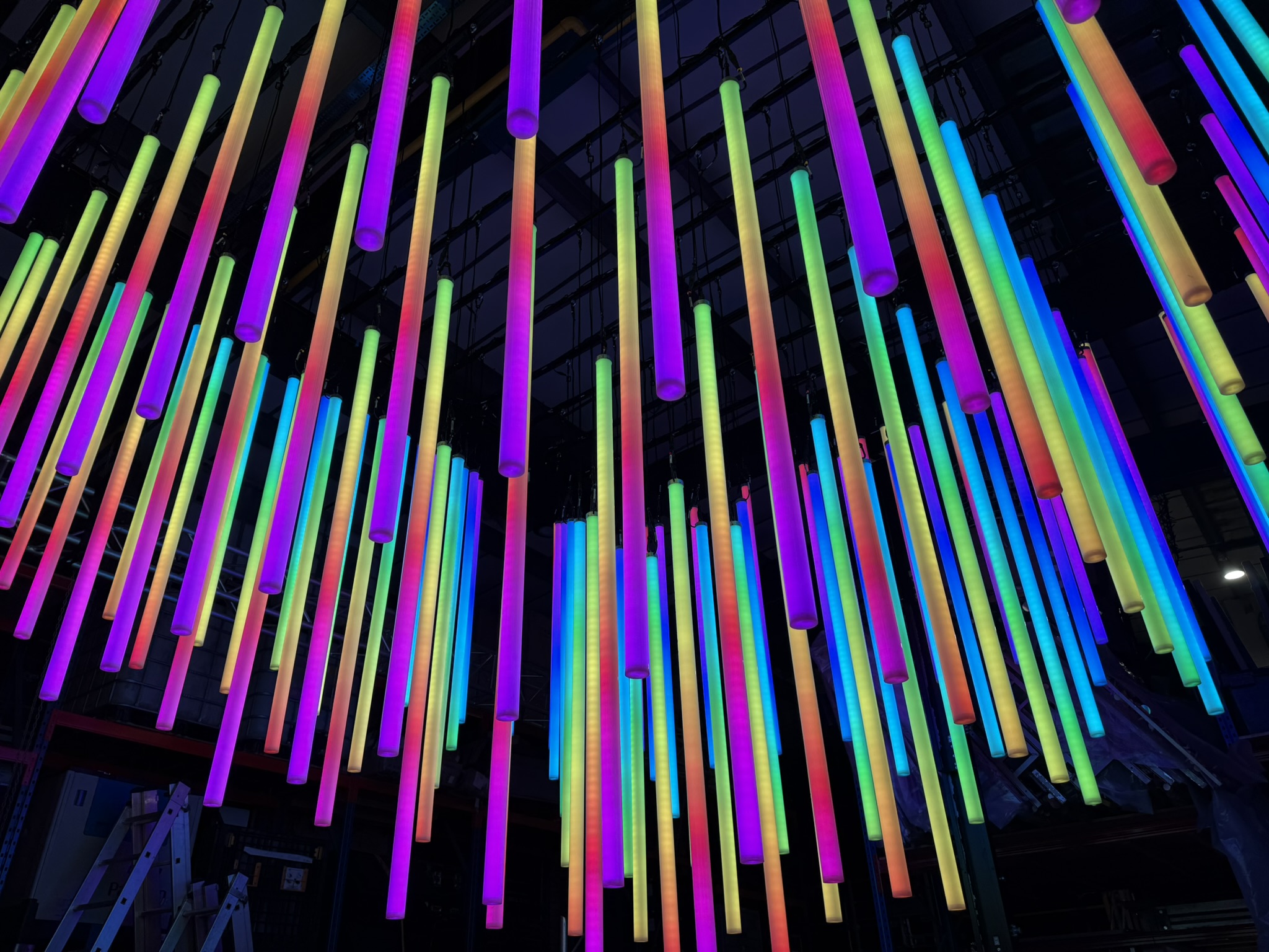 Installation view of Pipe Dream immersive light environment.